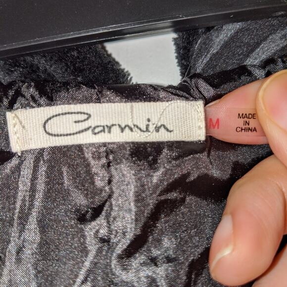 Carmin Black Soft Sleeveless Vest Hoodie Jacket M - Picture 4 of 12